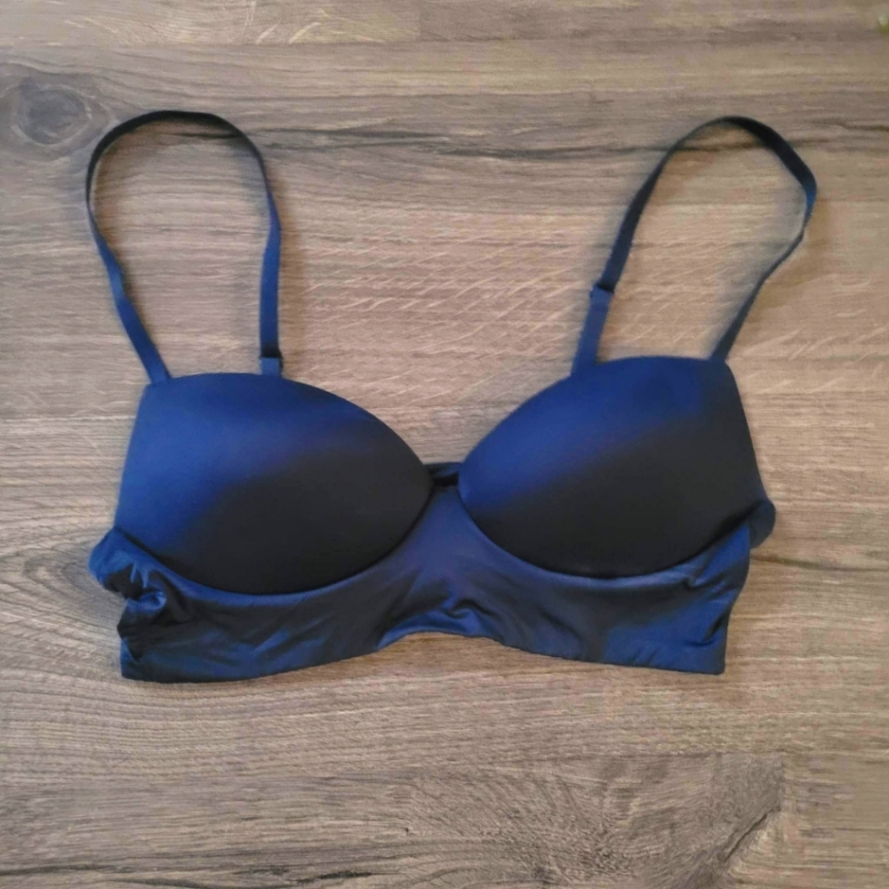 Victoria's Secret Padded Demi Navy Blue Bra Sz M